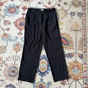 Max Studio Navy Blue High Waisted Trousers Pleated Straight Leg